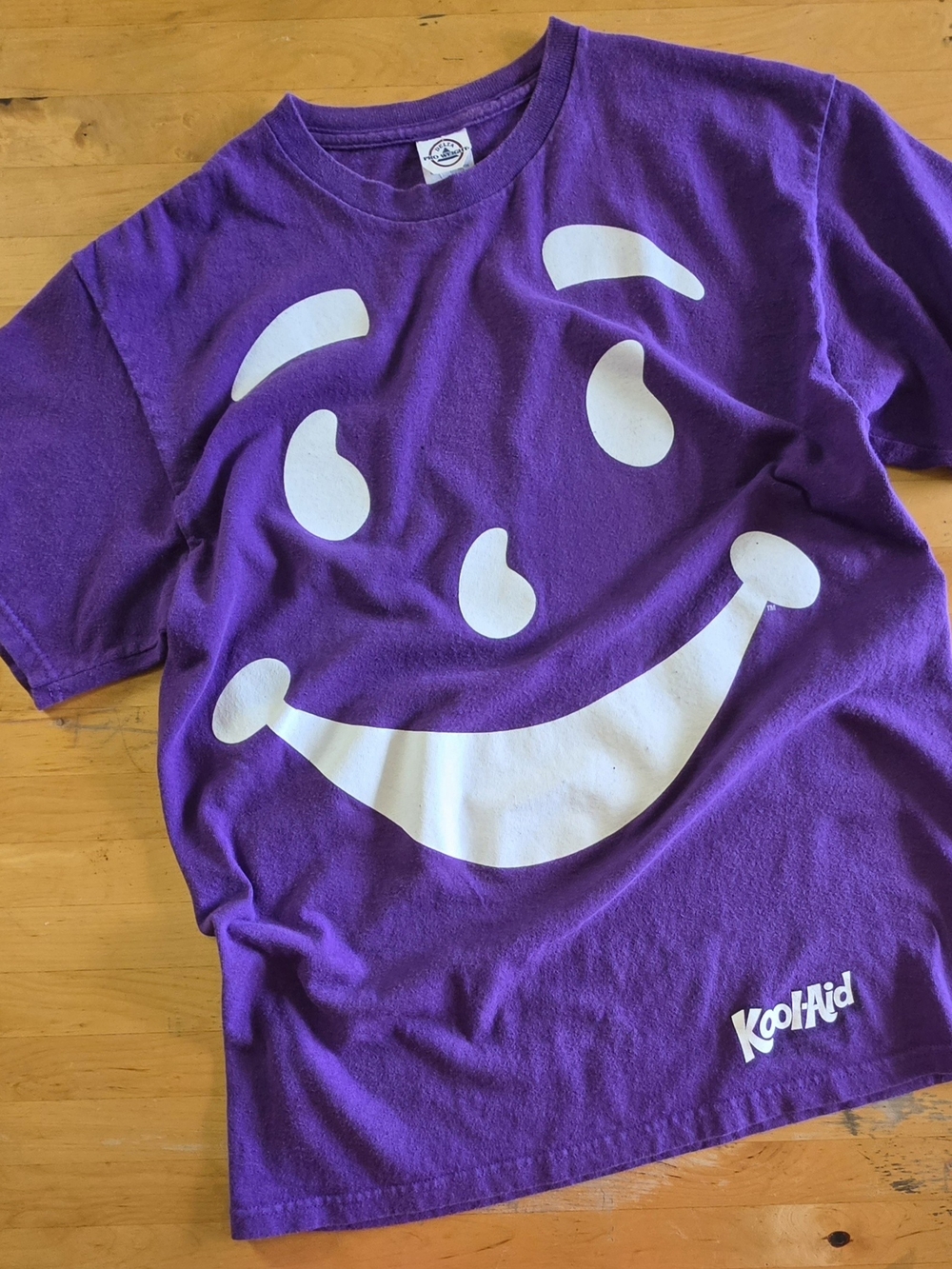 Delta Purple Short Sleeve Tee with White Vertical Logo